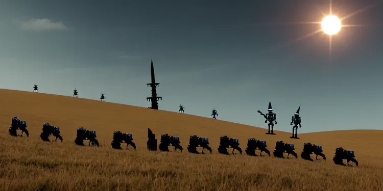 00113-1834185121-robots on a hill looking for the sun where gandalf is coming with horses.png