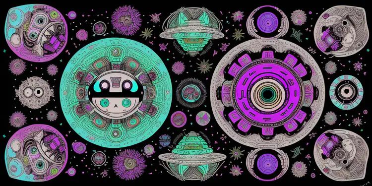 00132-3388280592-robot dreaming about a psychedelic world  with mushrooms, mandala, animales, spaceships, and sex.png