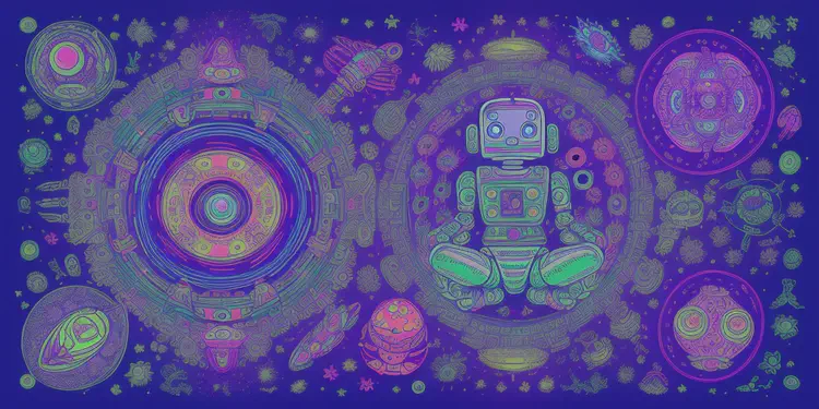 00130-3486420904-robot dreaming about a psychedelic world  with mushrooms, mandala, animales, spaceships, and sex.png